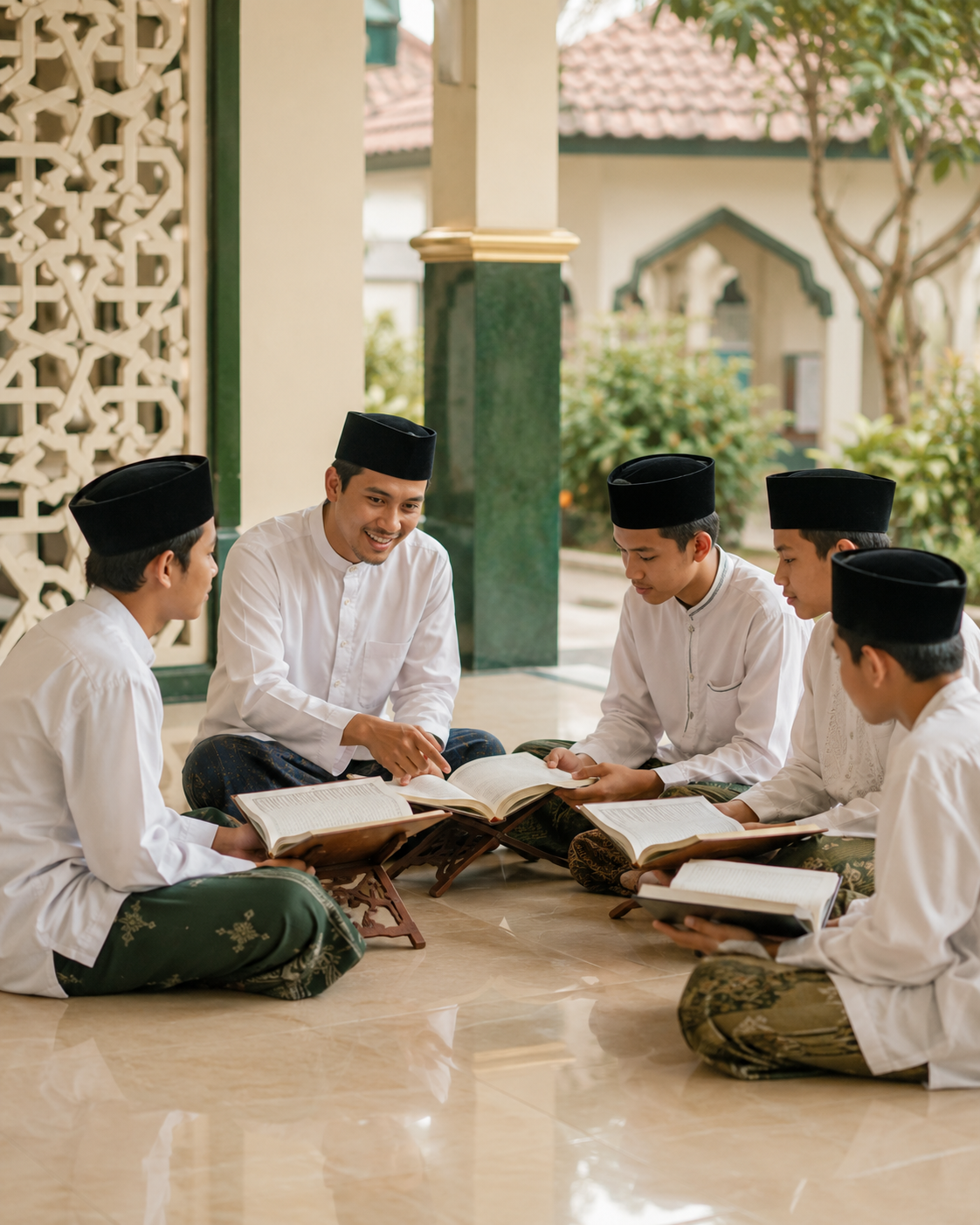 Santri Syifaush Shudur sedang belajar di lingkungan pesantren